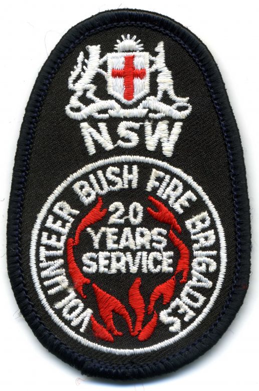 1982 - NSW Volunteer Bush Fire Brigades - 20 Years of Service patch