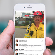iPhone with brigade Facebook page post