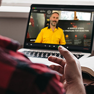 Image of a video meeting with a brigade member