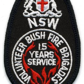 1982 - NSW Volunteer Bush Fire Brigades - 15 Years of Service patch