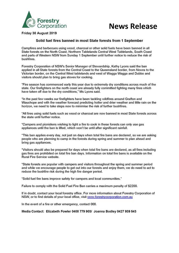 Forestry media release