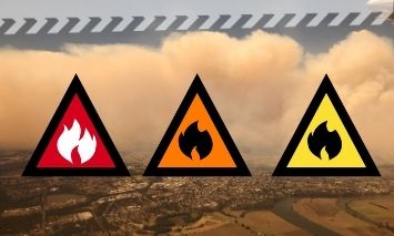 Alert levels are used as a fire spreads