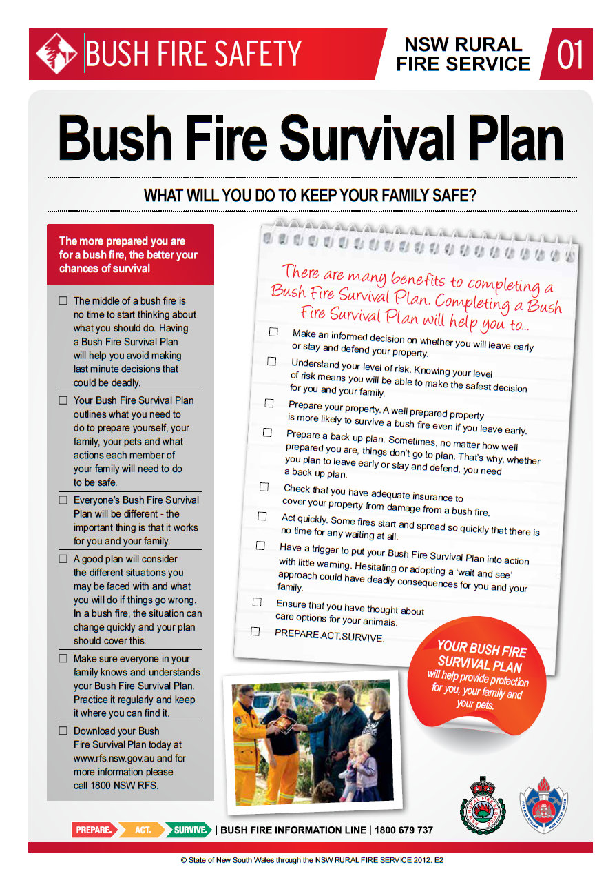 Bush fire survival plan Factsheet 