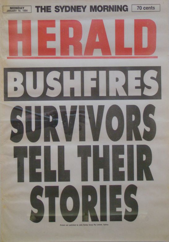 The Sydney Morning Herald prints survivors stories from the 1994 Sydney fires.