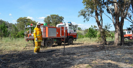 Grass and vehicle fire