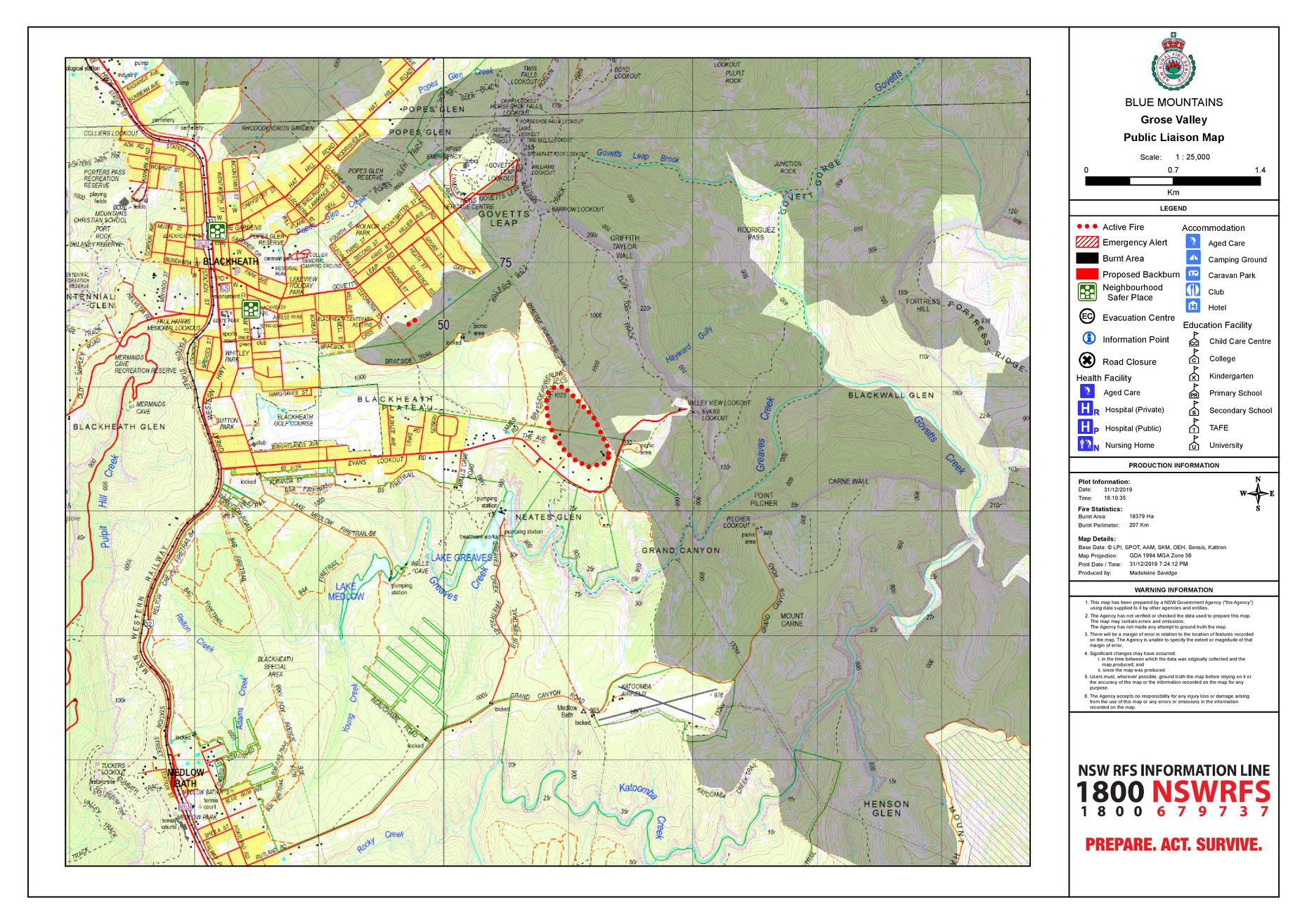 Grose Valley Fire Update 31-12-2019c