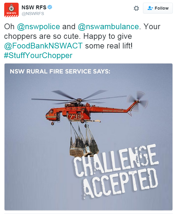 Stuff Your Chopper Challenge - twitter screenshot