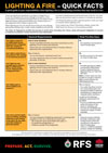 Lighting a fire factsheet