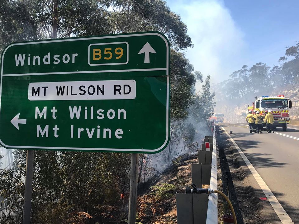 Back burning operations along the Bells Line of Road