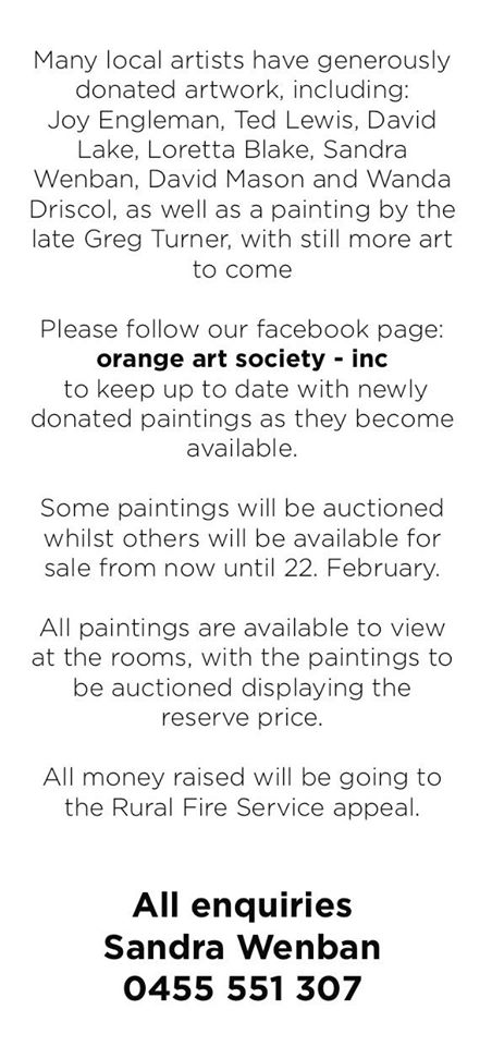 Orange Art Society RFS Fundraiser 1b