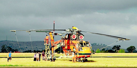 Camille the helitanker drops in for flying visit