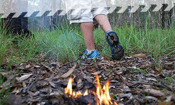 arsonist starting a fire