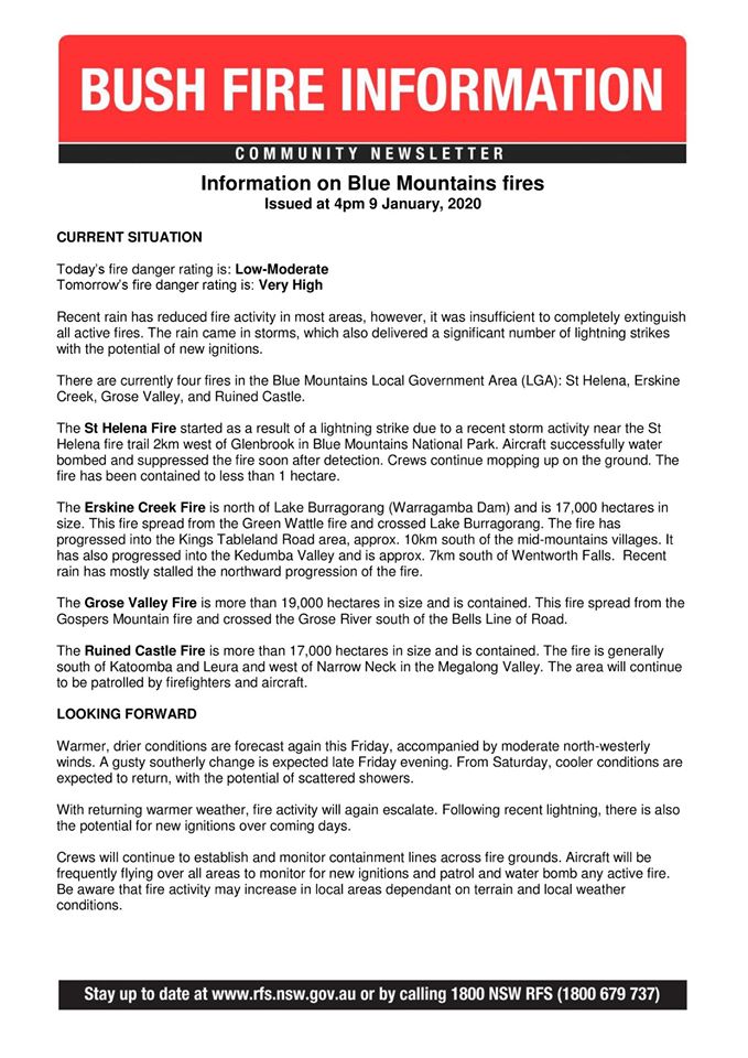 Blue Mountains Community Newsletter 9 January 2020a