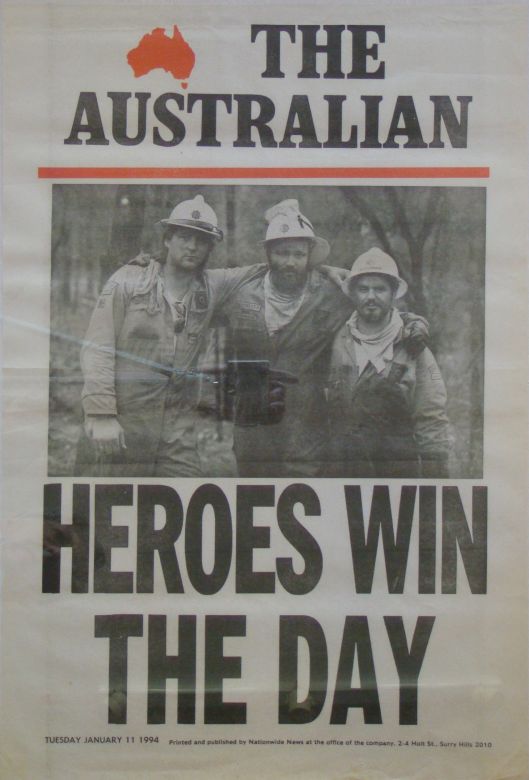 The Australian, 1994 The Australian highlight the work of those who fought the 1994 Sydney fires.
