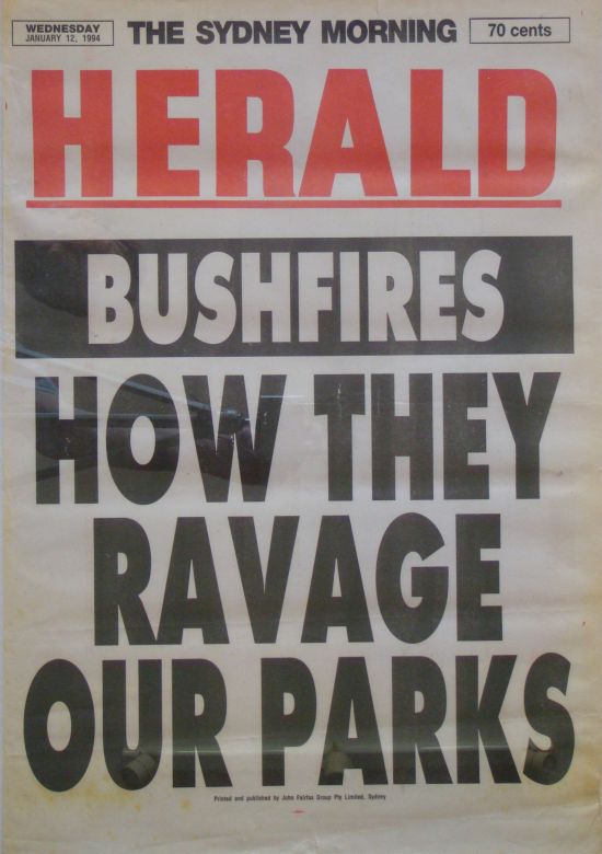 The Sydney Morning Herald, 1994 The Sydney Morning Herald reports on the fires which destroyed more that 200 homes.