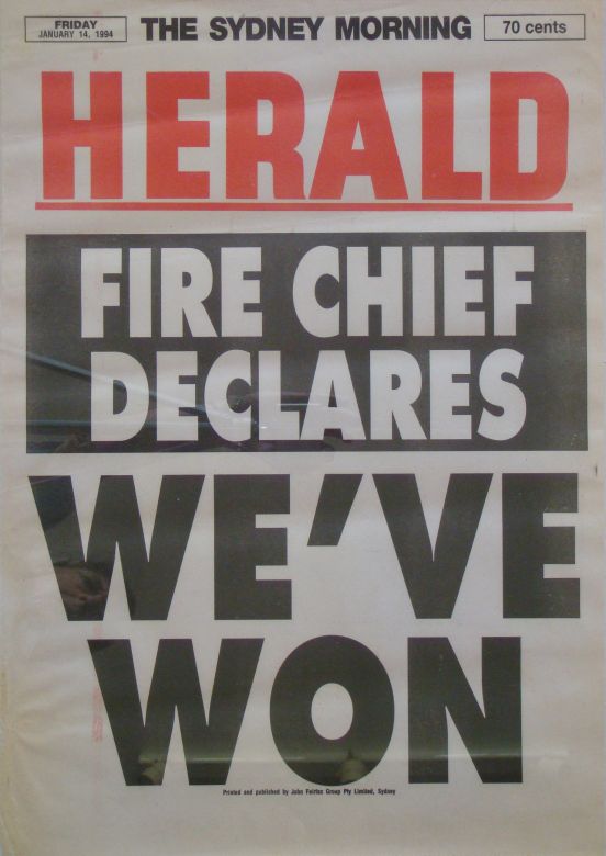 The Sydney Morning Herald, 1994 The Sydney Morning Herald reports on the fires which destroyed more that 200 homes.