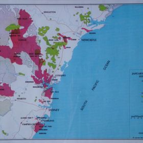 Sydney Fires, 1994 A map of the Sydney basin demonstrating how wide spread the 1994 fires reached.