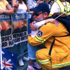 Thank you parade in Sydney after the Black Christmas fires, 2001 Thank you parade in Sydney after the Black Christmas fires, 2001