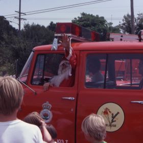 Santa run, Christmas, 1960 Red light bar, 1960