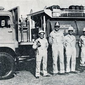 Heathcote Brigade with Yellow Overalls and Helmets, 1970