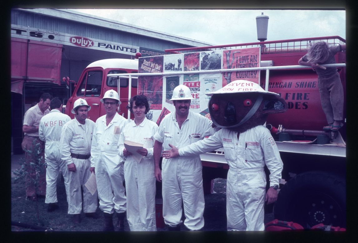 Forestville Brigade members with Smokey, 1973