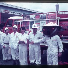Forestville Brigade members with Smokey, 1973