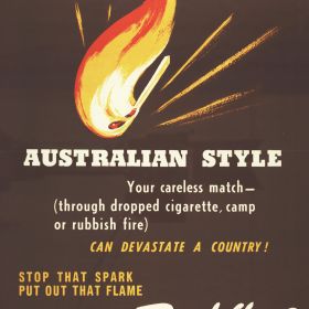 Prevent Bushfires, 1946 Atom Bomb Australian Style Prevent Bush Fires, 1946
