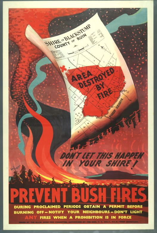 Prevent Bush Fires, 1954 Don't Let This Happen in Your Shire, 1954