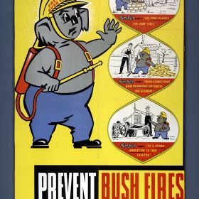 Prevent Bush Fires, 1962 Smokey says Fireplaces, Burning Off, Spark Arrestors, 1962