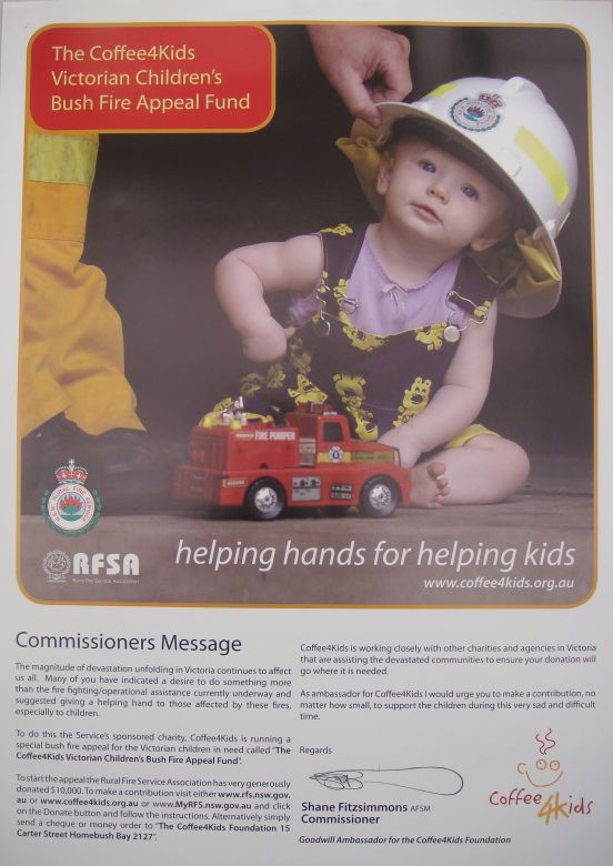Coffee4Kids, 2009 Coffee4Kids Victorian Bush Fires Appeal, 2009