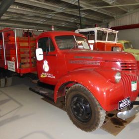 1949 Chevrolet Maple Leaf with twin Cyl Petters Pump Coolamon fire tanker, Marravale BFB, 1976 Decommissioned, 2016c NSW RFS Temora CEC